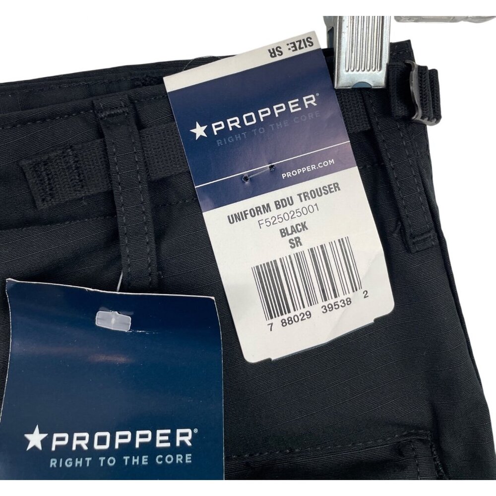 Propper Uniform Trouser Mens Black Military Work Cargo BDU Pants Size SR 30x32 - Picture 7 of 11